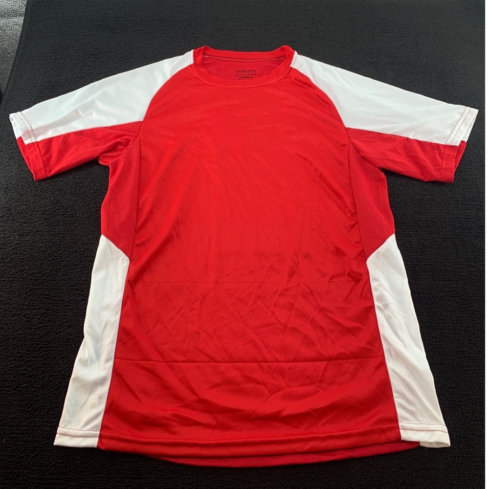 Augusta Sportswear Ladies Red White Moisture Management Athletic T Shirt Size S